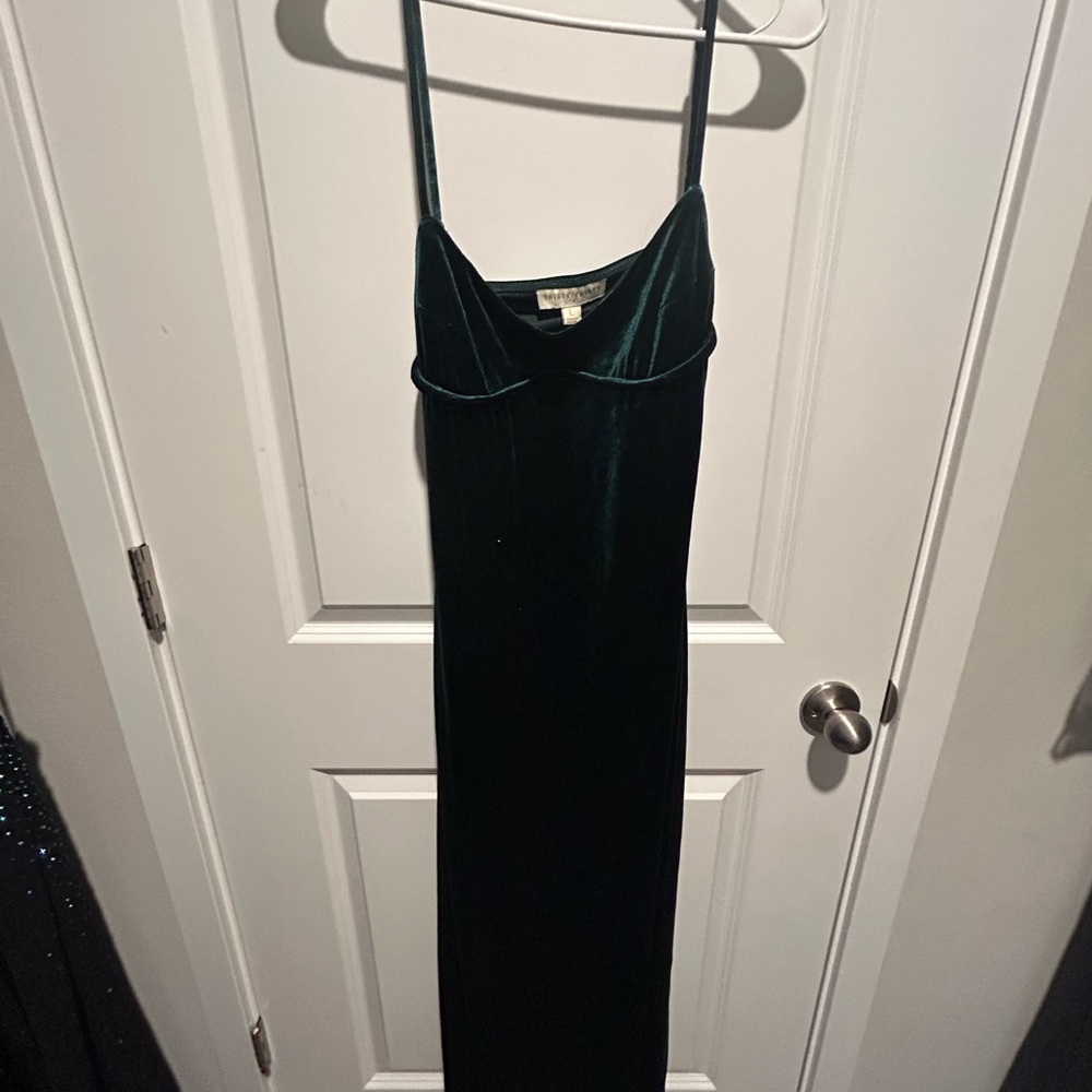 Elegant Green Velvet Dress